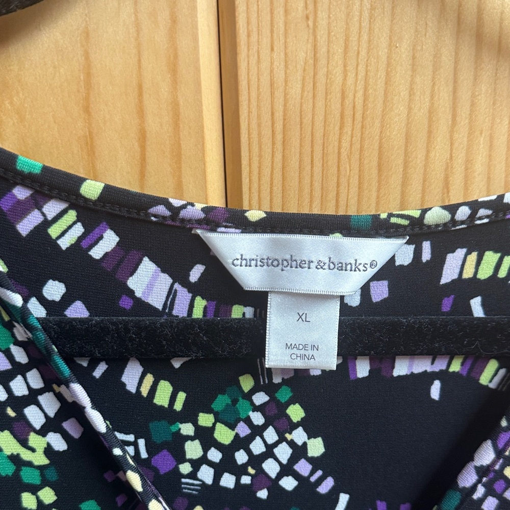 Christopher & Banks Black and Green Patterned Maxi Dress - Picture 2 of 3